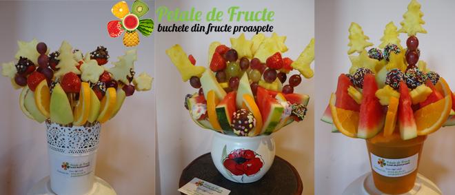 ARANJAMENT DELICIOS de FRUCTE (ananas, capsuni, portocale, pepene rosu, capsuni glazurate, pepene galben, struguri) cu doar 99 RON de la PETALE DE FRUCTE din Ploiesti!